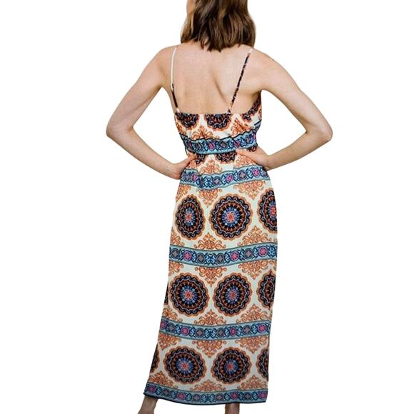 Umgee Babydoll Maxi Dress Womens Size Small Empire Waist Boho Fairy Medallion - Picture 3 of 8